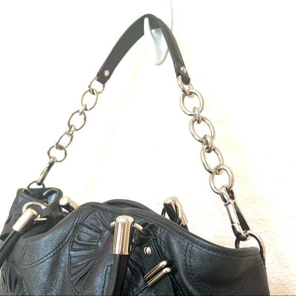 Coach Black MADISON Embellished SOPHIA Leather Tote Purse B#28 - Picture 11 of 15